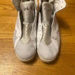 Men’s Jordan 7 white and Metallic Silver